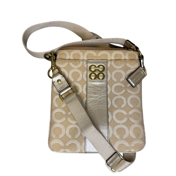 Coach Handbags - Coach Signature C Julia Metallic Crossbody Bag